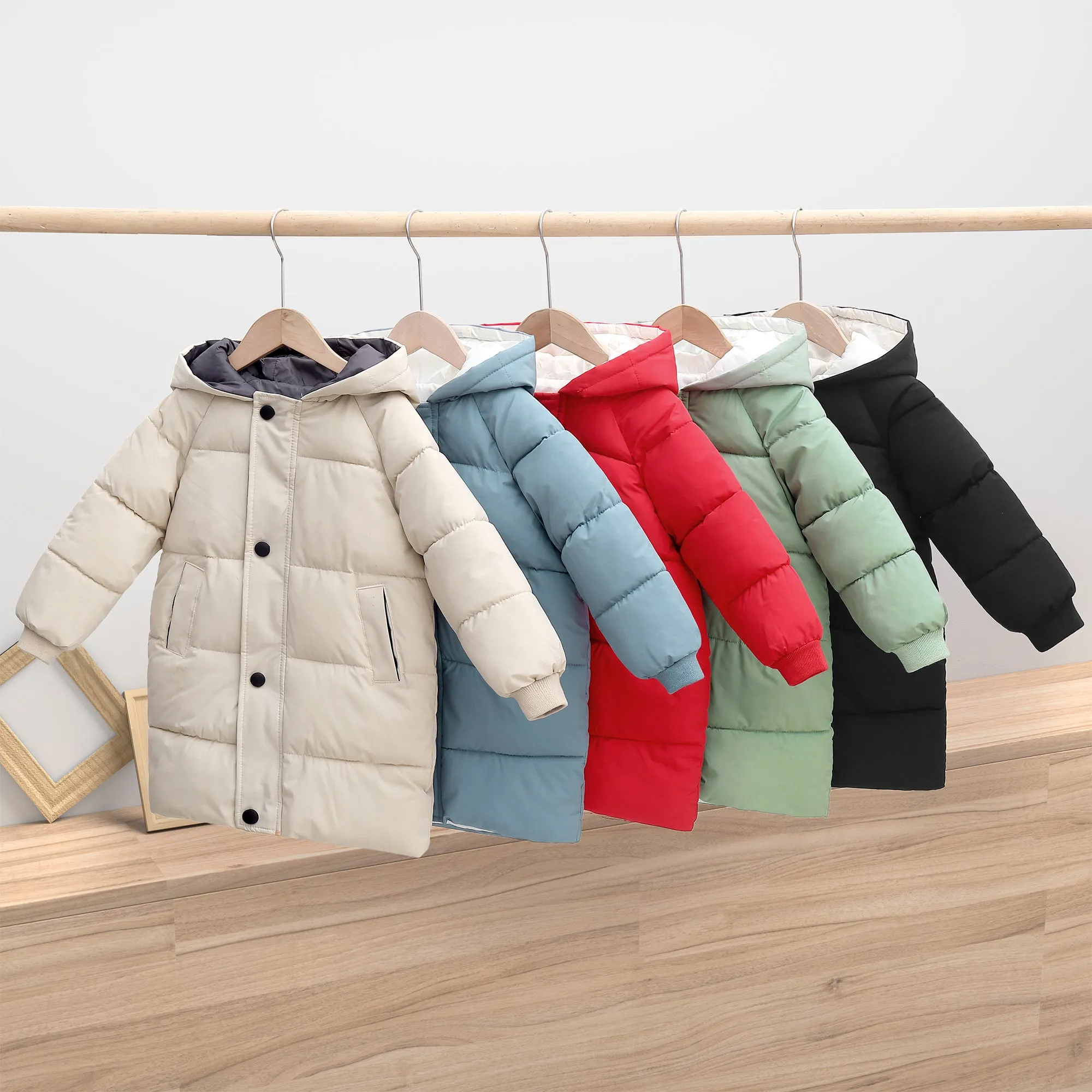 Toddler/Kid Boy/Girl Hooded Button Design Cotton-Padded Coat