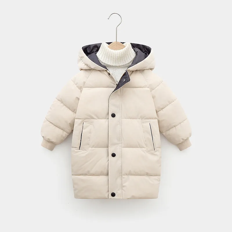 Toddler/Kid Boy/Girl Hooded Button Design Cotton-Padded Coat