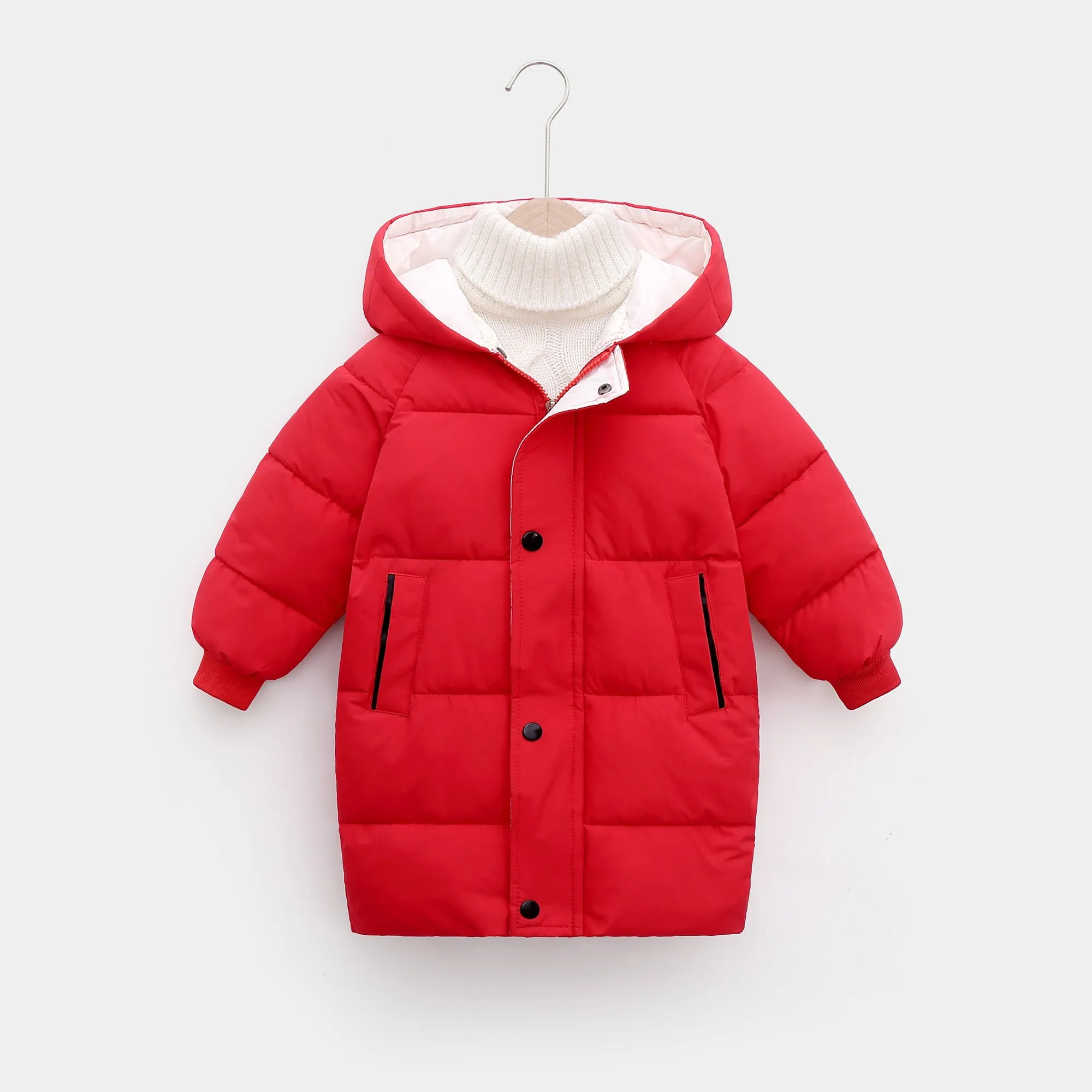 Toddler/Kid Boy/Girl Hooded Button Design Cotton-Padded Coat