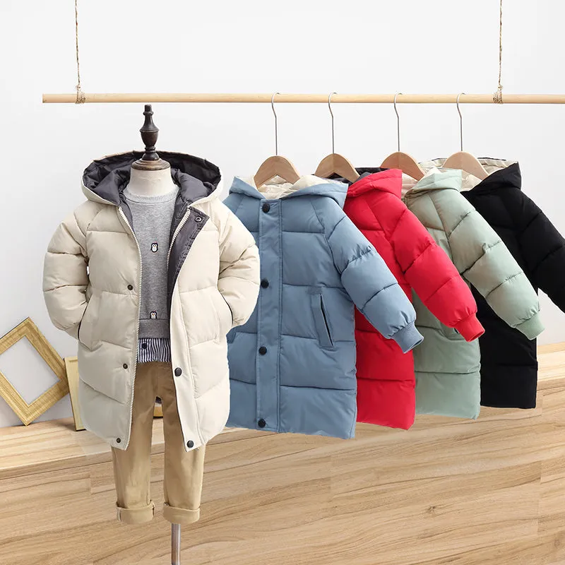 Toddler/Kid Boy/Girl Hooded Button Design Cotton-Padded Coat
