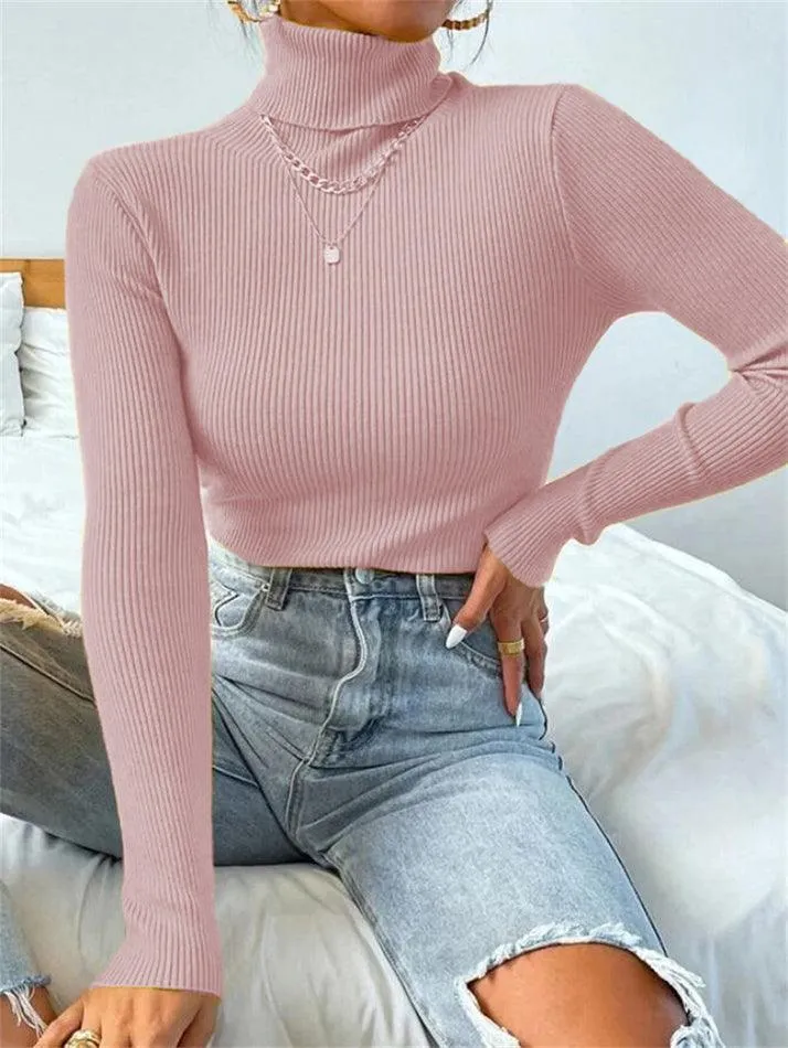 Turtleneck Puffy Graceful Sleeve Sweater