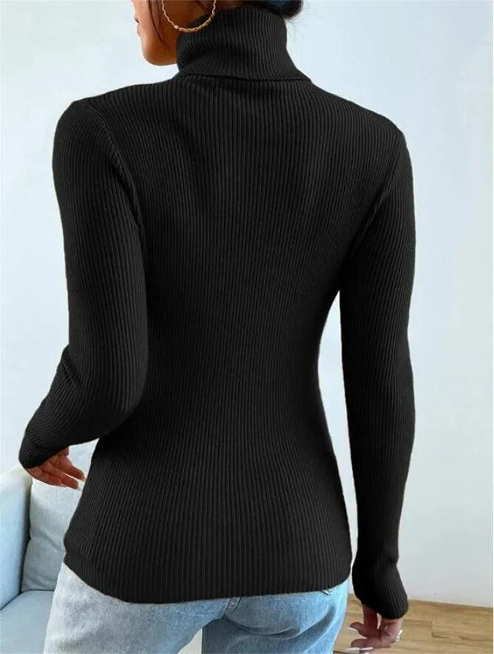 Turtleneck Puffy Graceful Sleeve Sweater