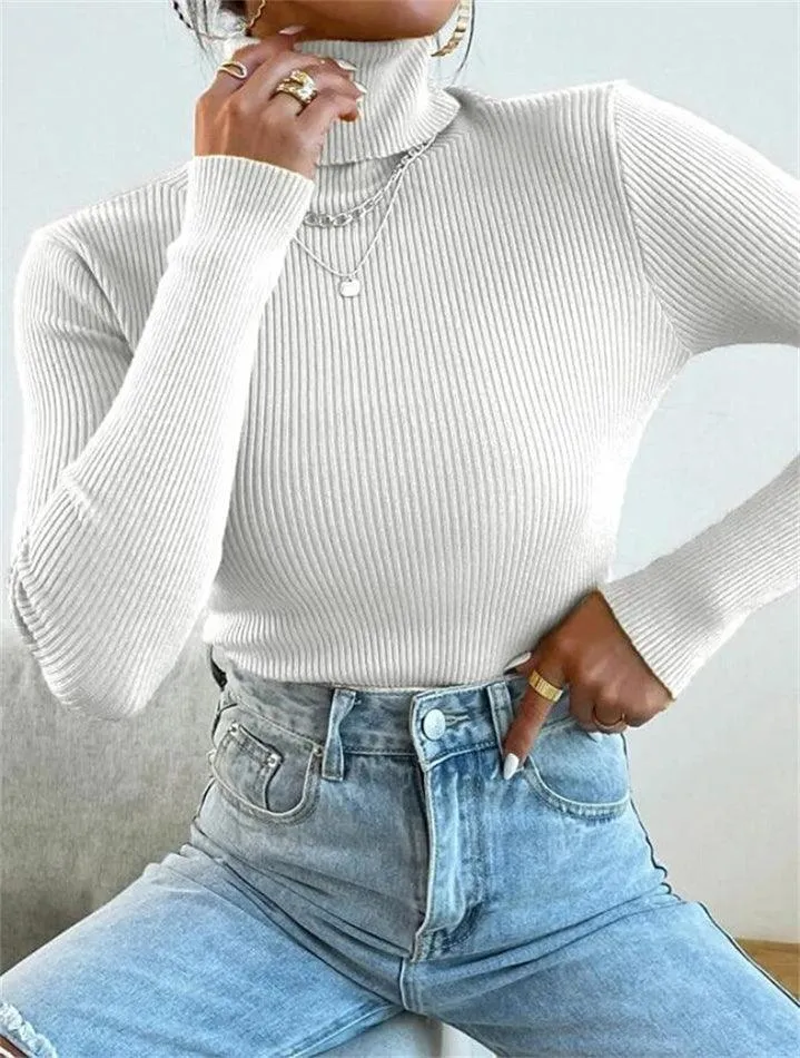 Turtleneck Puffy Graceful Sleeve Sweater