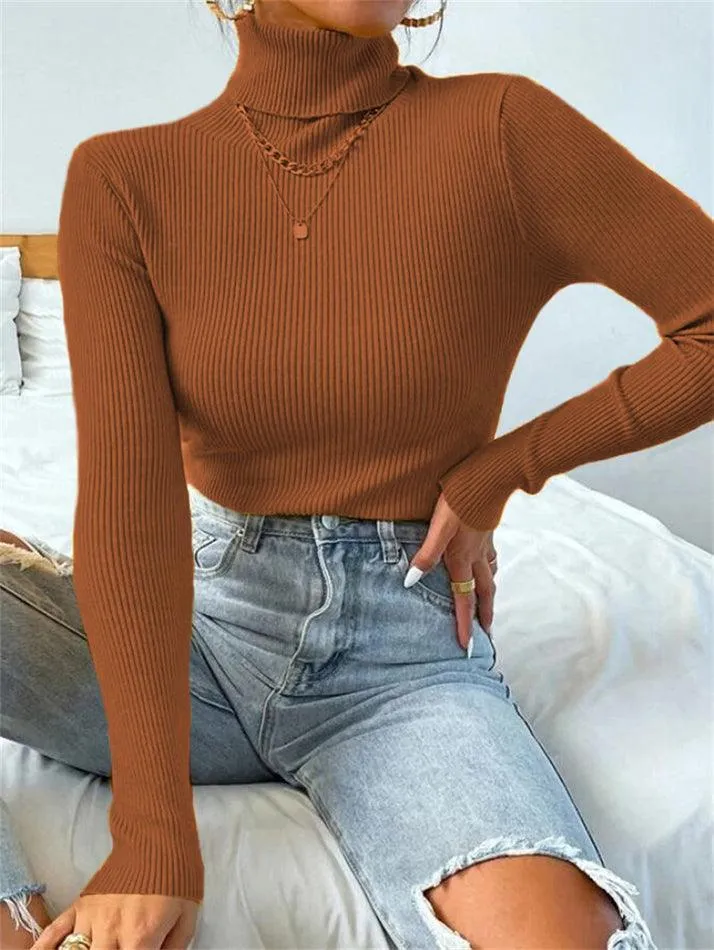 Turtleneck Puffy Graceful Sleeve Sweater