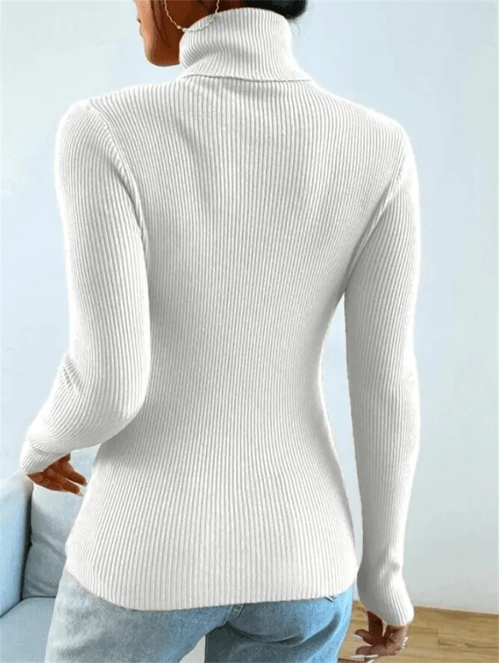 Turtleneck Puffy Graceful Sleeve Sweater