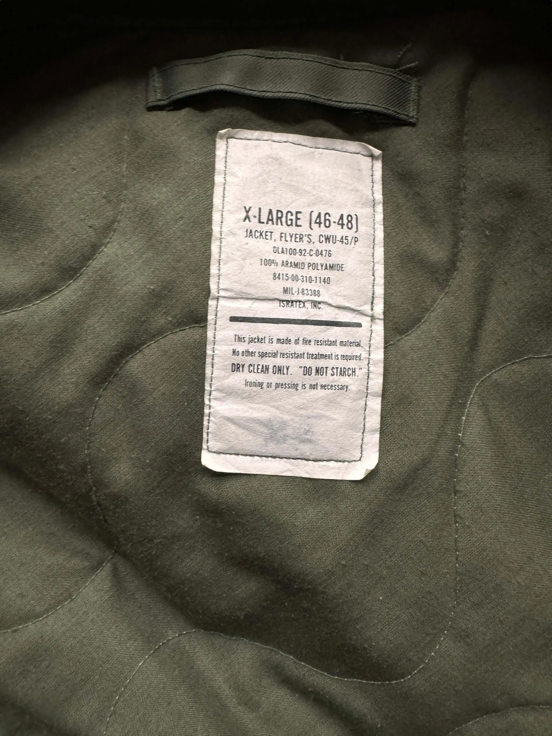 Vintage CWU-45P Bomber Jacket SZ XL