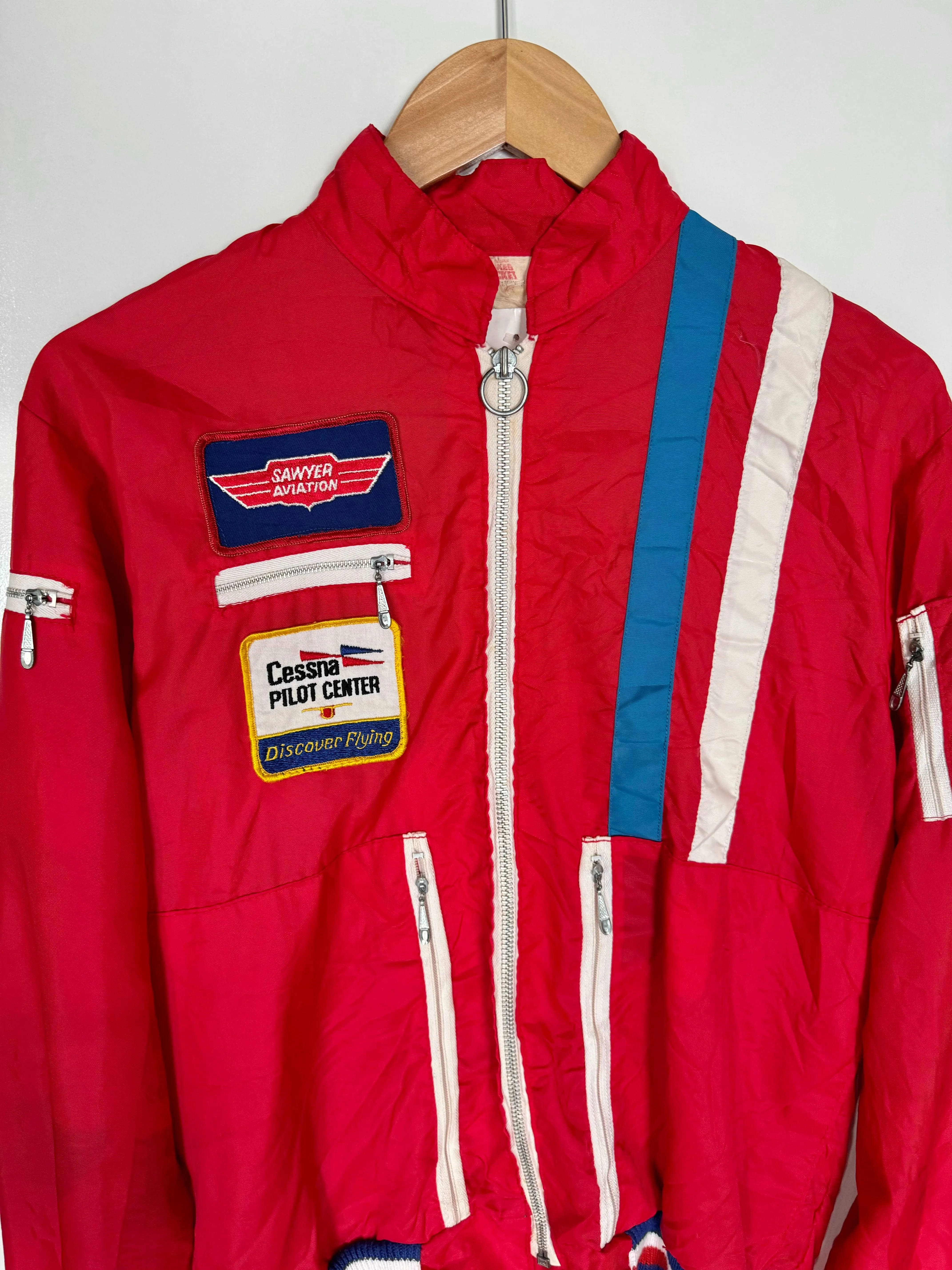Vintage Red Pilot Patch Windbreaker (L)