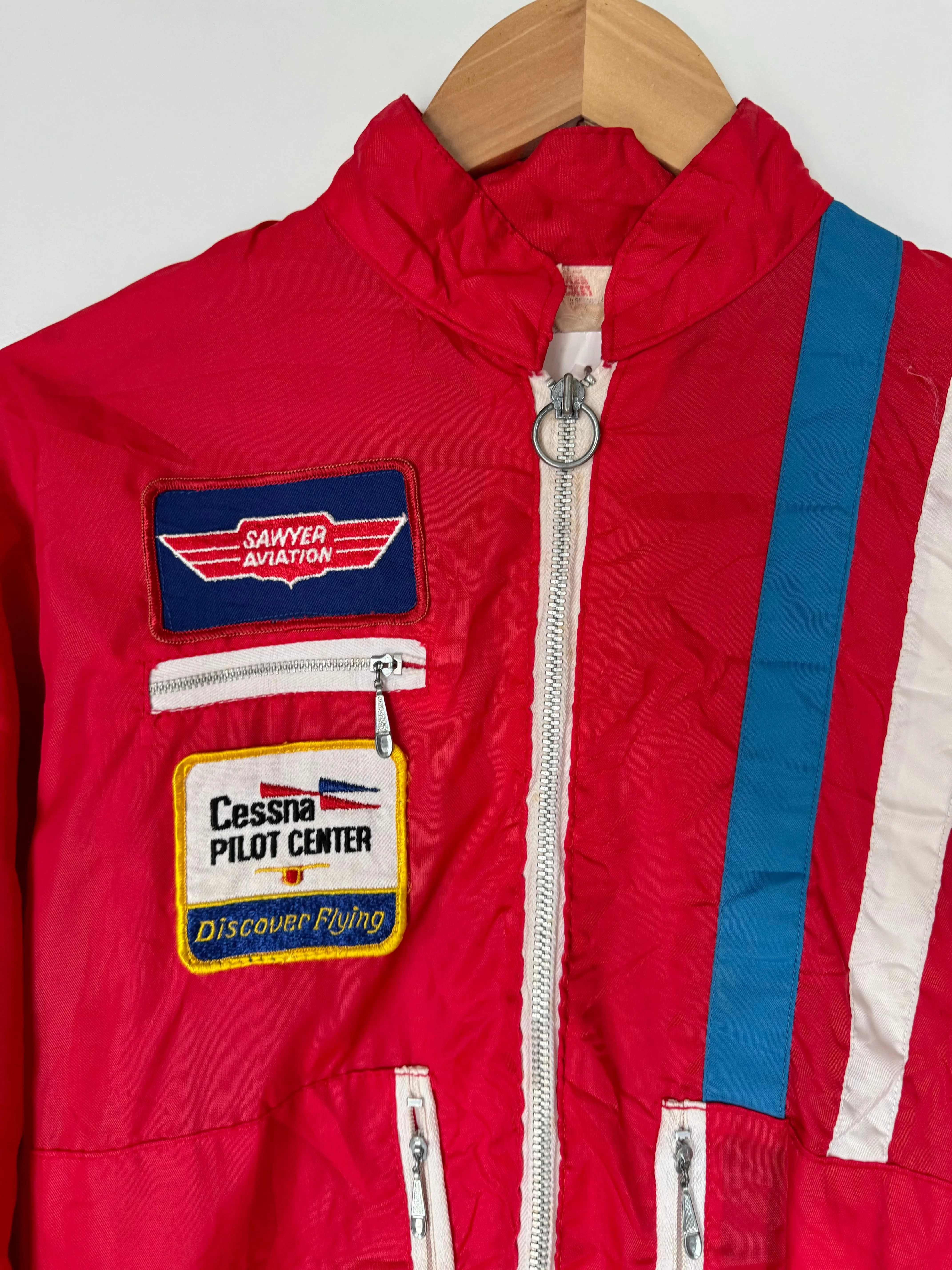 Vintage Red Pilot Patch Windbreaker (L)