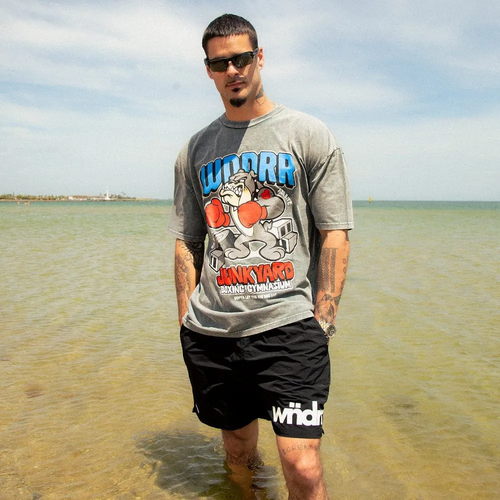WNDRR Junkyard Box Fit Tee - Washed Grey