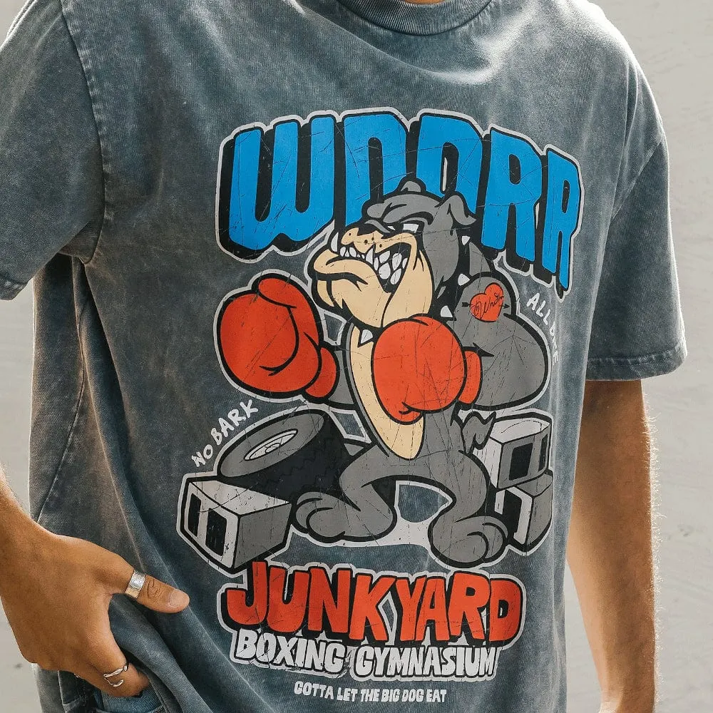 WNDRR Junkyard Box Fit Tee - Washed Grey
