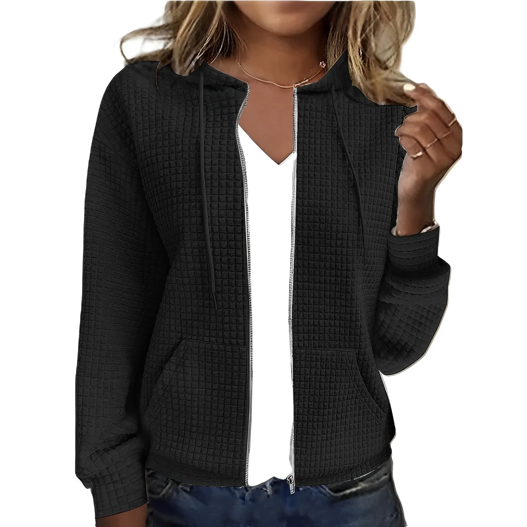 Women - Hooded Jacket - Stylish Zip-Up - Trendy Outerwear