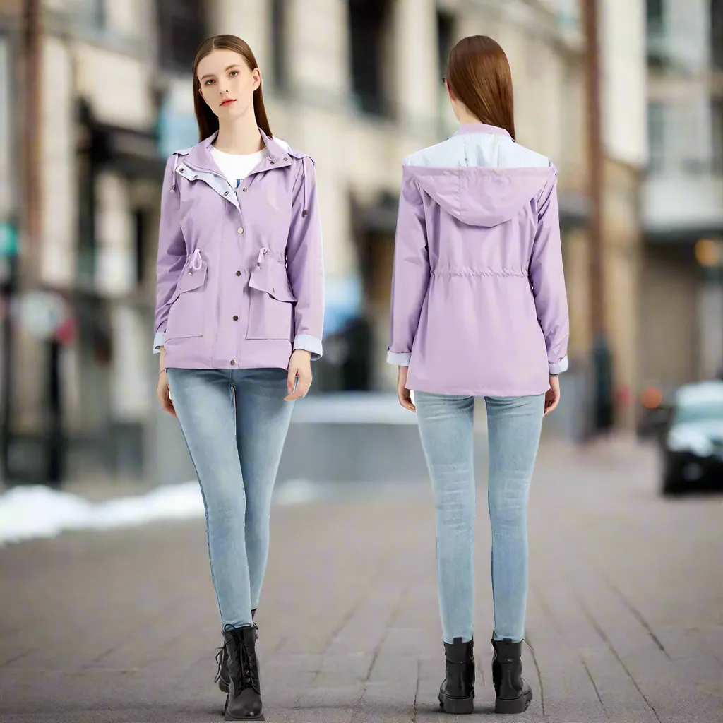 Women - Modern Jacket - Detachable Hood - Stylish Outerwear