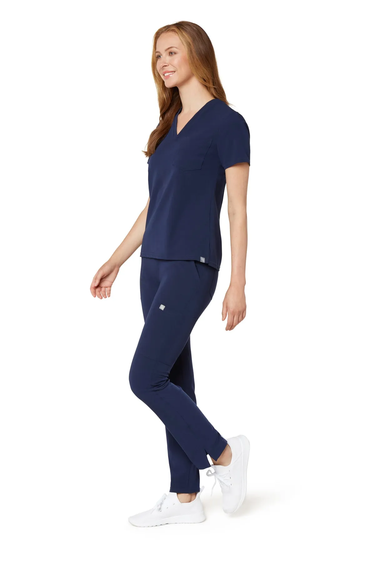 Women's One-Pocket Scrub Top - Navy Blue