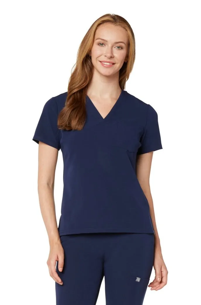 Women's One-Pocket Scrub Top - Navy Blue