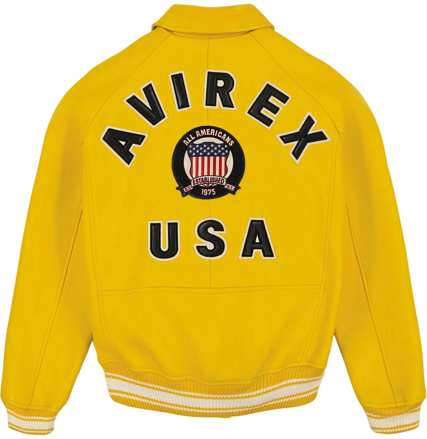 Yellow Avirex Icon Leather Jacket